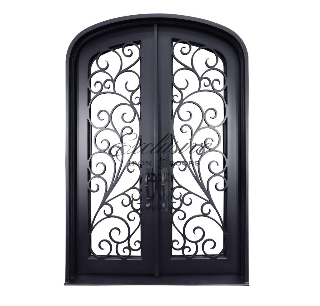 Lombard double iron door custom eyebrow outside view